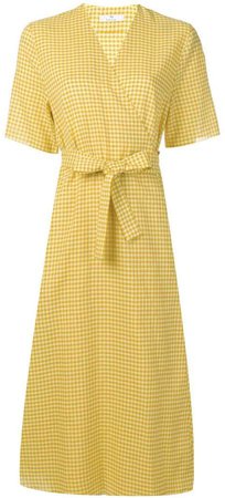 belted vichy dress