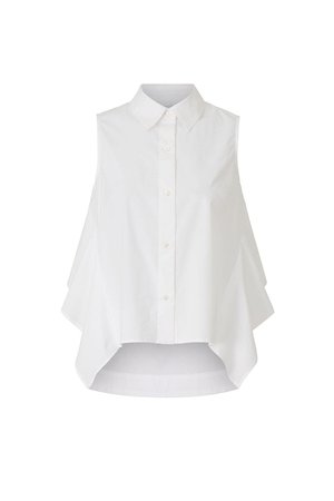 White Sleeveless Collared Blouse by Peter Som Collective for $45 | Rent the Runway