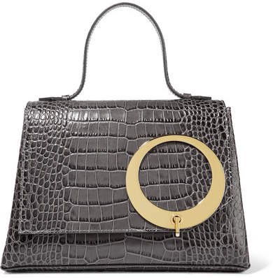 Trademark - Harriet Croc-effect Leather Tote - Gray