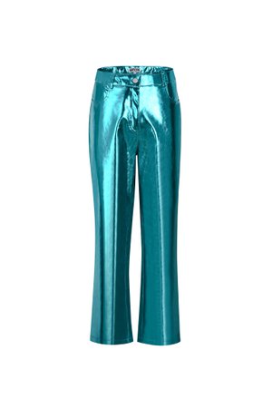 Lupe Blue Metallic Trousers | AMY LYNN | Wolf & Badger
