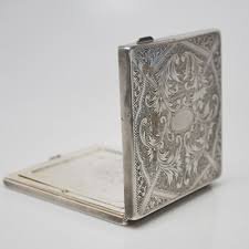 silver compact vintage open - Google Search