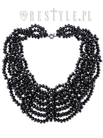 Black beaded necklace, gothic choker, spiderweb "LAURA CHOKER" - Restyle