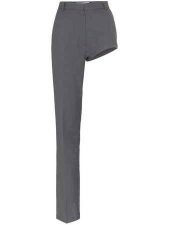 PushBUTTON one leg slim fit high-waisted trousers $400 - Shop SS19 Online - Fast Delivery, Price