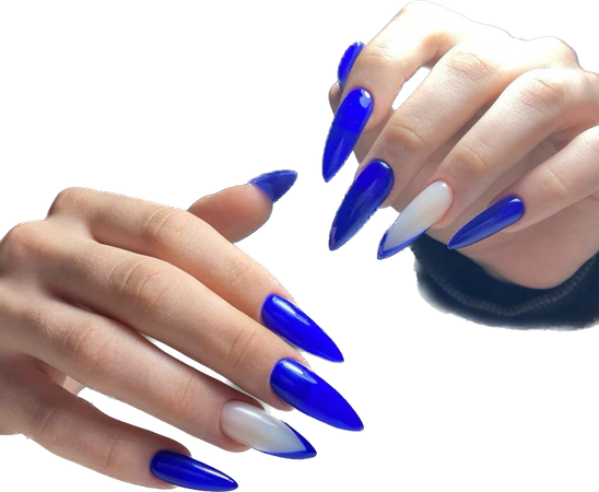electric blue stiletto nails