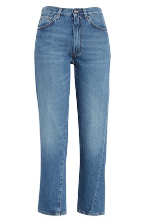 Totême Original Crop Jeans (Washed Blue) | Nordstrom