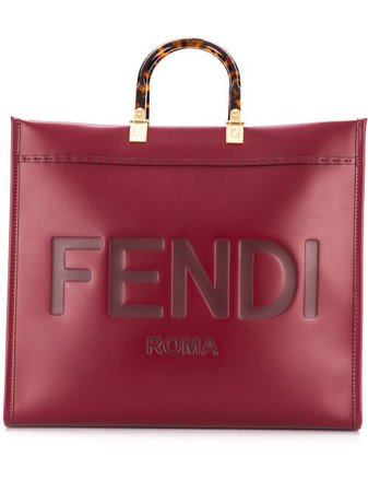 Shop red Fendi Sunshine tote bag with Express Delivery - Farfetch