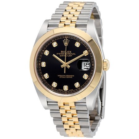 rolex datejust 41 black diamond dial steel and 18 carat yellow gold watch - Google Search