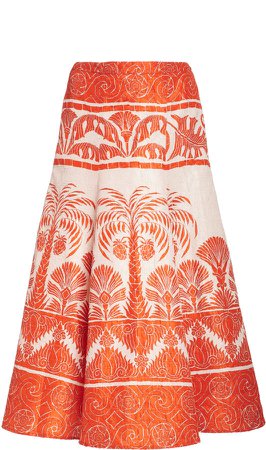 Johanna Ortiz The Palm To Nadube Printed Silk-Blend Skirt