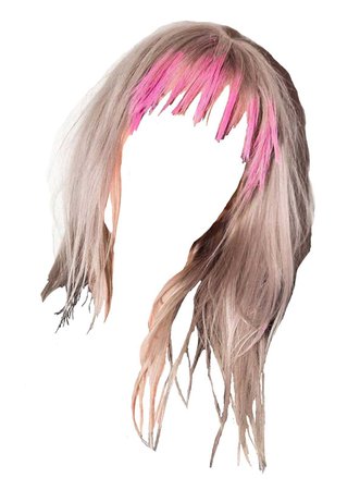 pink fringe hair