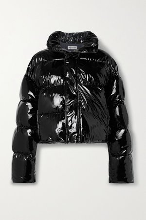 Black Hooded quilted vinyl jacket | Balenciaga | NET-A-PORTER