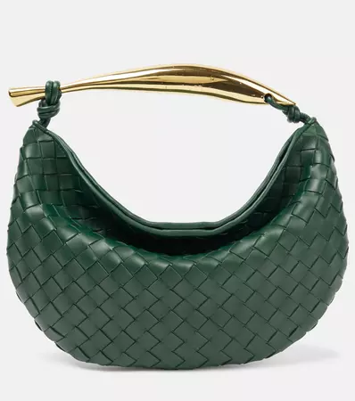 Sardine Small Leather Shoulder Bag in Green - Bottega Veneta | Mytheresa