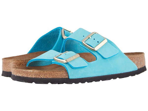 Udgående rester Legitim birkenstock Birkenstock - Arizona Soft Footbed (Turquoise Nubuck) Women's  Sandals | ShopLook