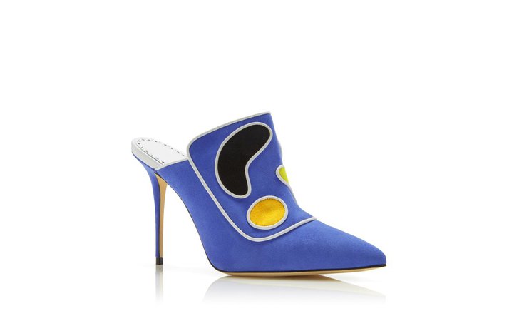 DUBIUS | Blue Suede Booted Mules | Manolo Blahnik