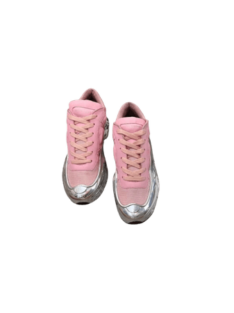 pink silver designer sneakers shoes