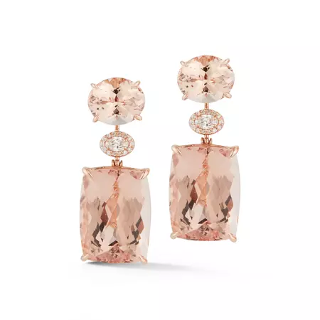 Morganite & Diamond Pastel Sunset Earrings – Katherine Jetter