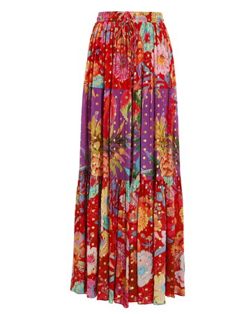 Farm Rio Hudson Mixed Floral Maxi Skirt | INTERMIX®