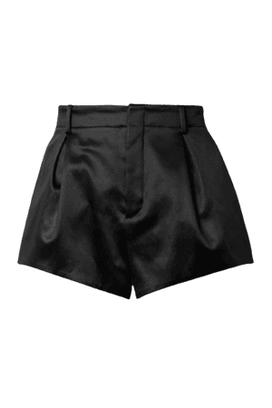 SAINT LAURENT Cotton-blend satin shorts
