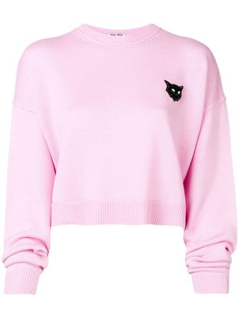Miu Miu Cropped Cat Sweater - Farfetch