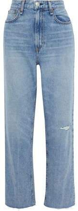 Ruth Distressed High-rise Straight-leg Jeans