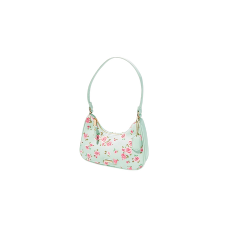 mint bag with flower print