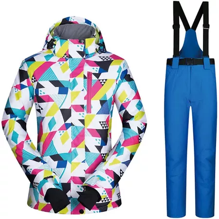 MUTUSNOW Women's Ski Jacket with Pants Skiing Snowboarding Winter Sports Waterproof Windproof Warm Polyester Clothing Suit Ski Wear Deep Blue S #00007 | Google Shopping