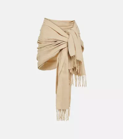 Striped Linen And Cotton Sarong in Beige - Toteme | Mytheresa