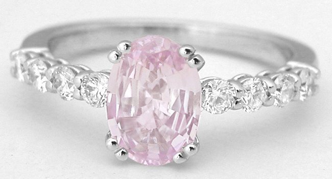 Light Pink Sapphire & White Diamond Ring