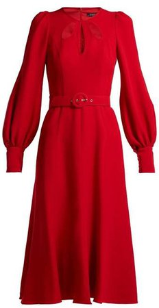 Cut Out Crepe Midi Dress - Womens - Red