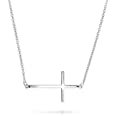Amazon.com: Sterling Silver Sideways Horizontal Cross Pendant Necklace for Women : Clothing, Shoes & Jewelry