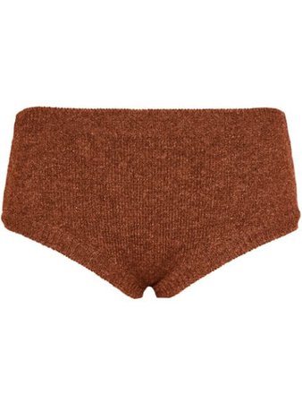 Miu Miu stretch Shetland wool shorts brown MMP1471SMF - Farfetch