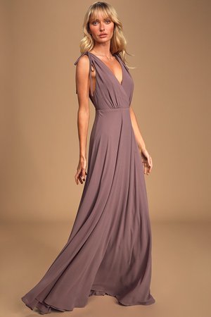 Lovely Dusty Purple Maxi Dress - Backless Maxi Dress - Pink Gown - Lulus