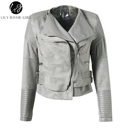 Gray Leather Jacke