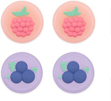 Amazon.com: GeekShare Fruit Theme Thumb Grip Caps,Compatible with Nintendo Switch & Switch Lite Only,Soft Silicone Joystick Cover,4PICS -- Blueberry and Raspberry: Video Games