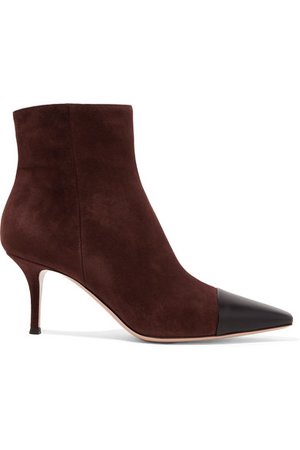 Gianvito Rossi | 70 two-tone suede and leather ankle boots | NET-A-PORTER.COM