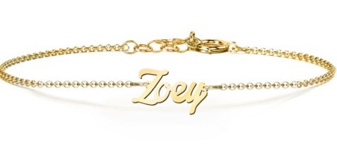 Zoey Gold Name Bracelet