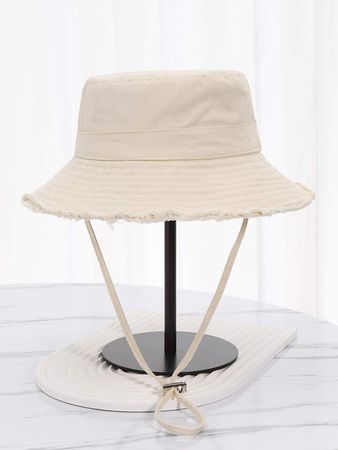 Wide Brim Frayed Fisherman Hat, Summer Outdoor Climbing Sunshade Cap | SHEIN