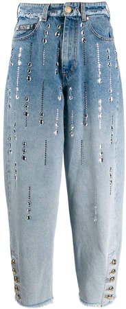 rhinestone-embellished jeans