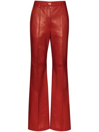 Gucci Plongé Leather Flare Trousers - Farfetch