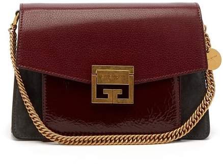 Gv3 Small Suede And Leather Cross Body Bag - Womens - Burgundy Multi