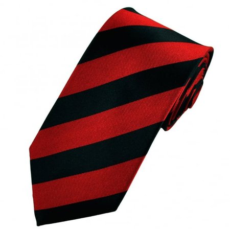 Red & Black Striped Silk Tie