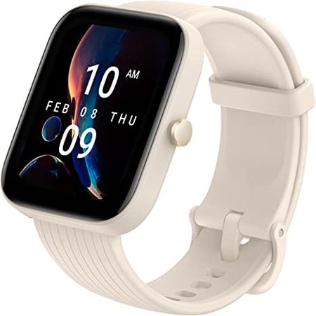 Amazon.com: Amazfit Bip 3 Pro Smart Watch for Android iPhone, 4 Satellite Positioning Systems, 1.69" Color Display, 14-Day Battery Life, 60+ Sports Modes, Blood Oxygen Heart Rate Monitor, Water-Resistant(Cream) : Electronics
