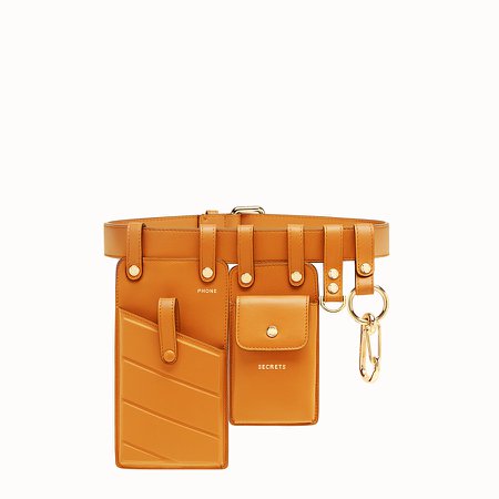 Orange leather belt - BELT | Fendi