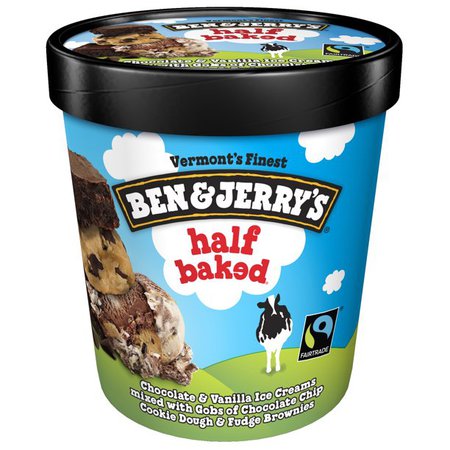 Ben & Jerry's Half Baked Chocolate and Vanilla Ice Cream Pint 16 oz - Walmart.com