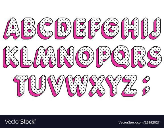 Lol girly doll abc polka dots alphabet letters Vector Image