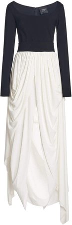 A.W.A.K.E. MODE Jersey-Inset Draped Crepe Maxi Dress