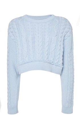 RE/DONE Cropped Cotton And Cashmere Cable-Knit Sweater