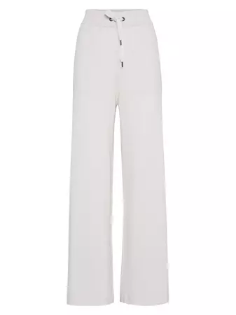 Shop Brunello Cucinelli Virgin Wool, Cashmere And Silk Knit Trousers | Saks Fifth Avenue