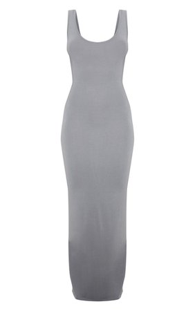Charcol Grey Basic Maxi Dress