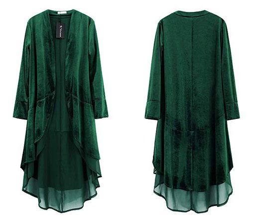 Amazon.com: R.Vivimos Womens Ruffled Asymmetric Long Velvet Blazers Coat Casual Jackets: Clothing