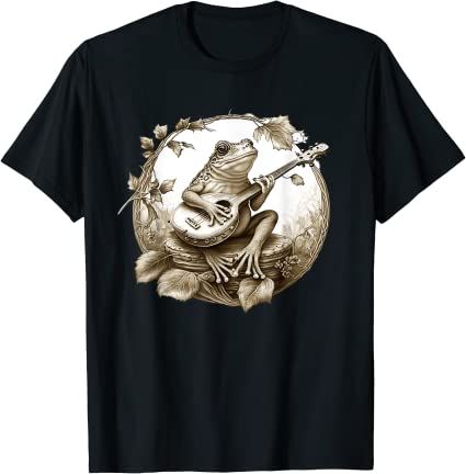 Amazon.com: Cottagecore Aesthetic Frog Playing Banjo on Mushroom | Frog T-Shirt : Clothing, Shoes & Jewelry